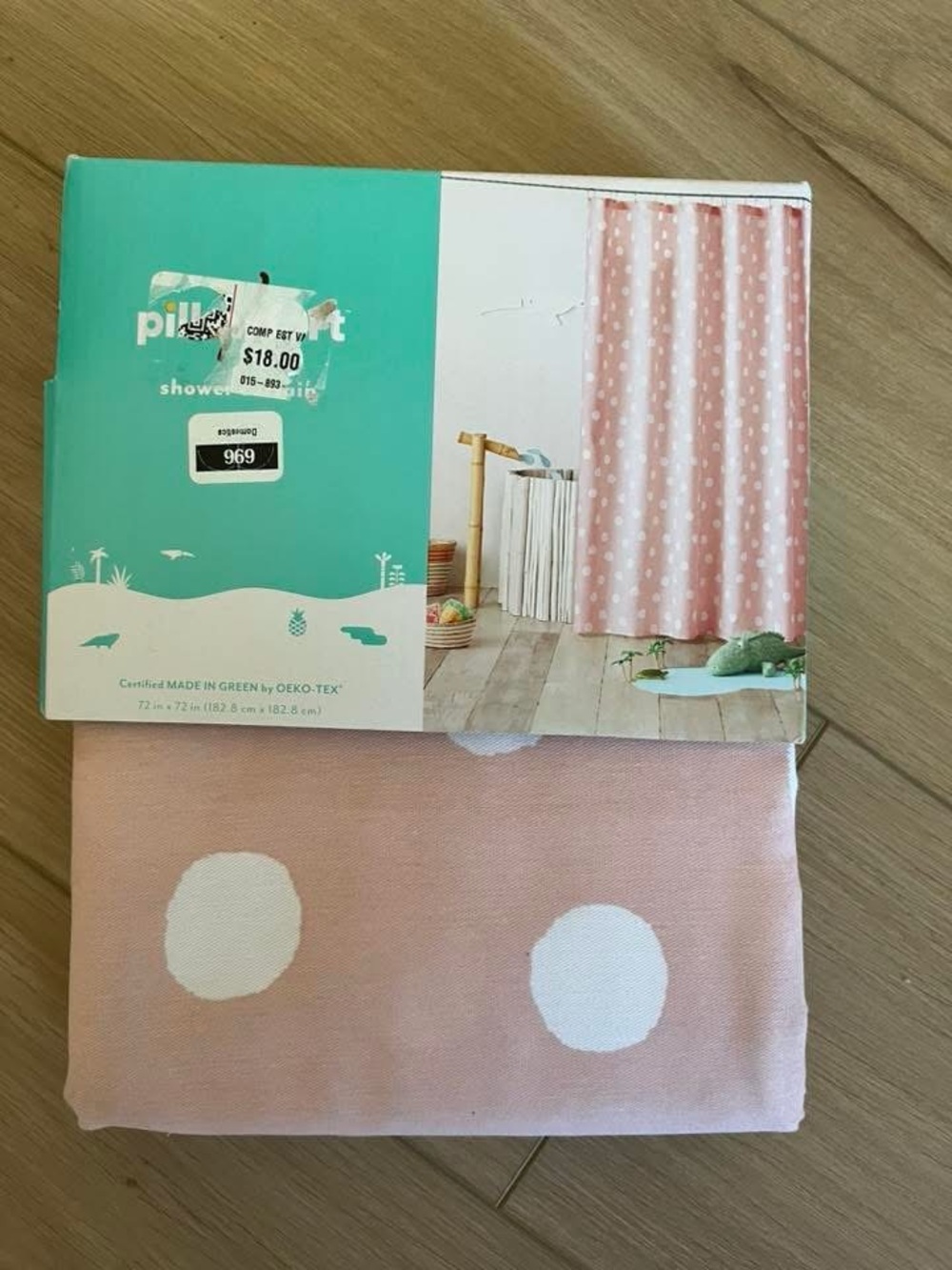 Pillowfort Pink Polka Dot Shower Curtain